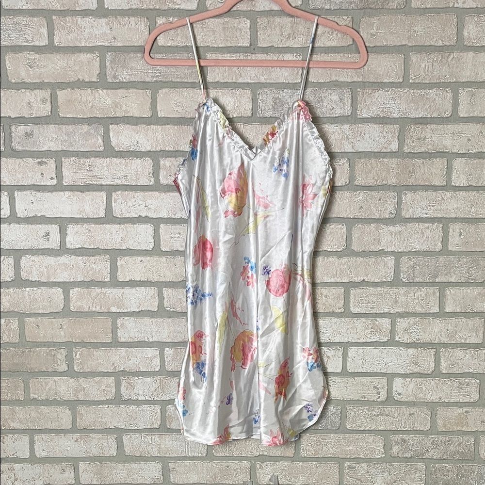 Vintage Morgan Taylor Pearl Floral Slip Dress- Size M